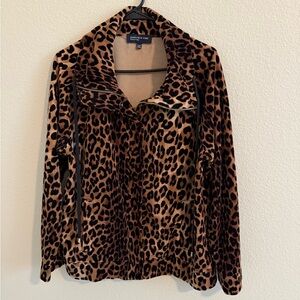 Jones New York Velour Leopard Print Jacket
